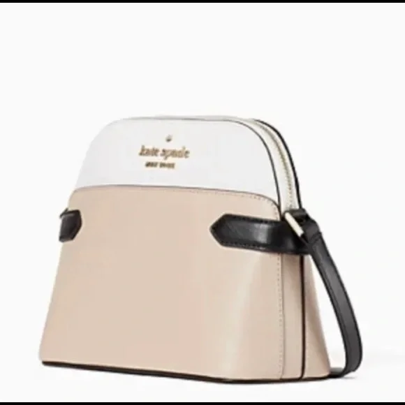 🎉SOLD🎉Kate Spade STACI COLORBLOCK Dome Crossbody Handbag Warm Beige Multi - Picture 2 of 13
